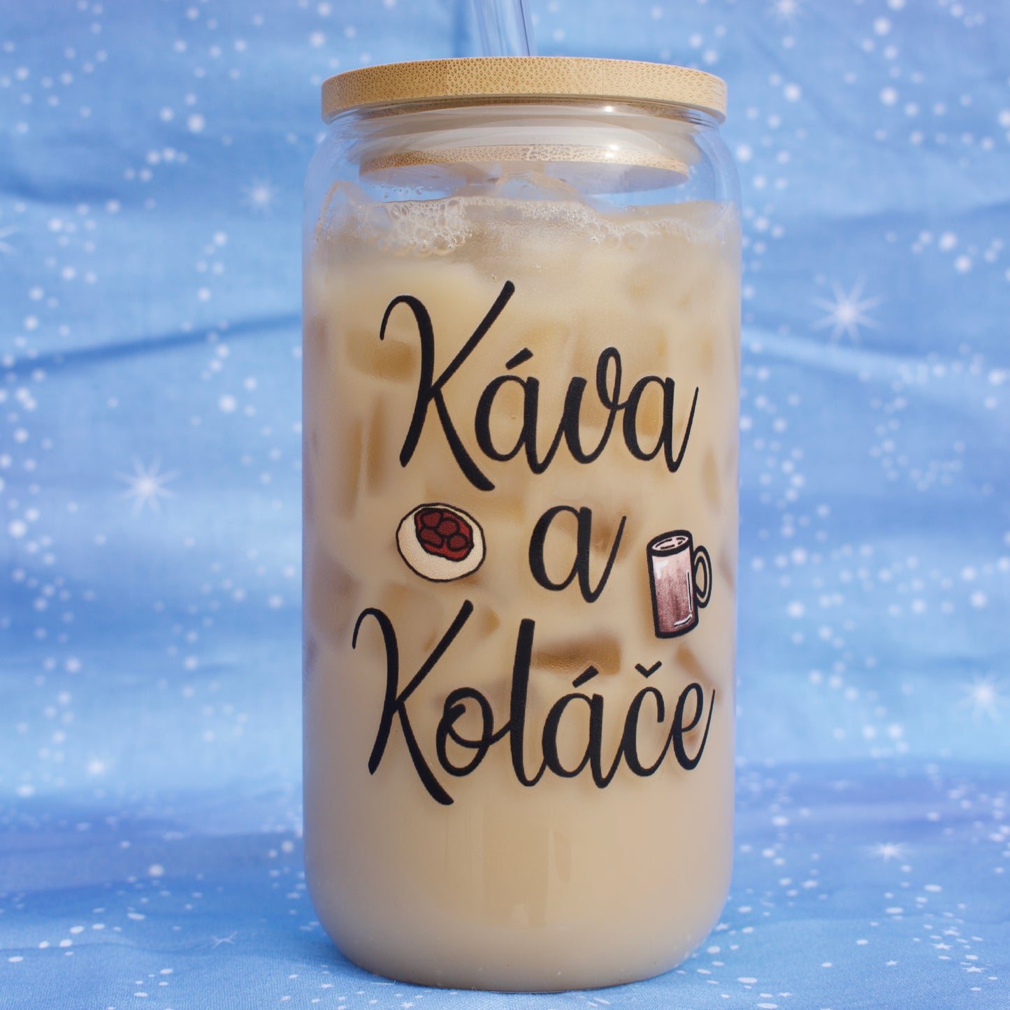 Coffee and Kolaches Glass Cup