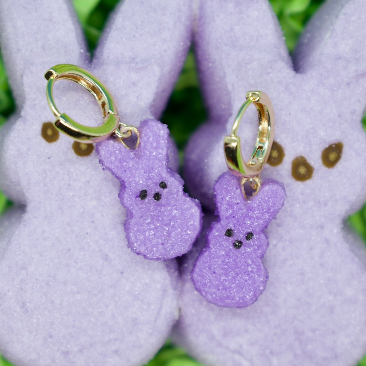 Purple Peep Huggie Earrings