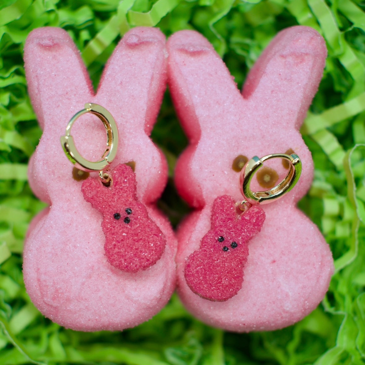 Pink Peep Huggie Earrings