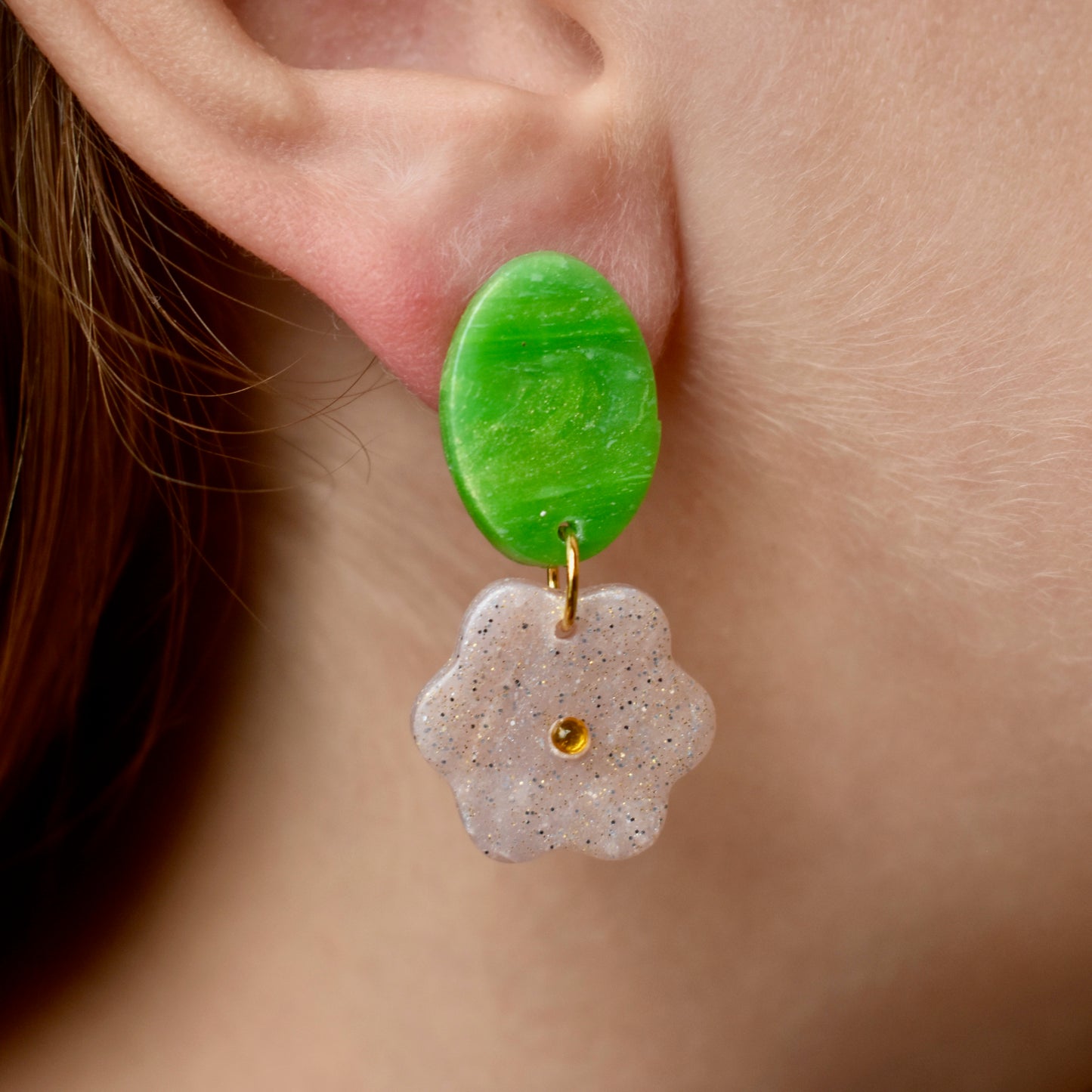 Flower Stud Dangle Earrings