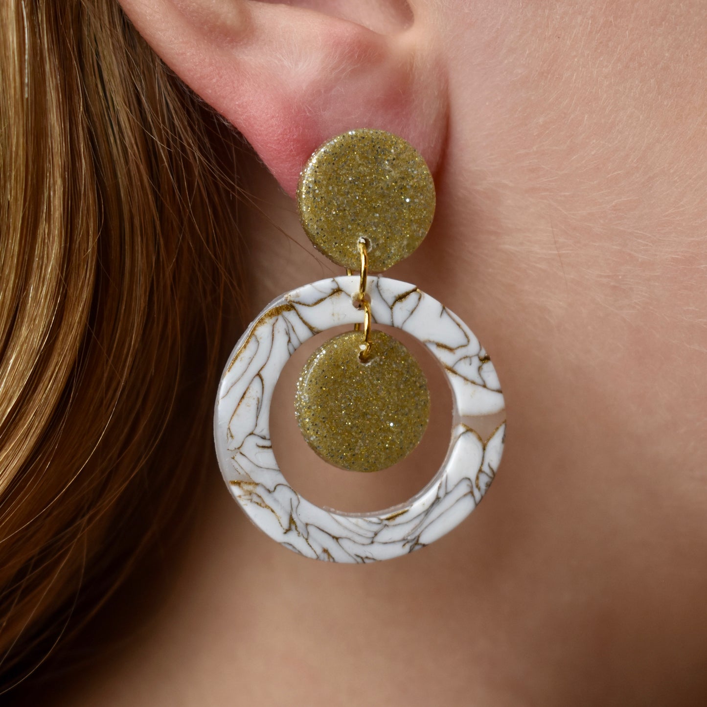 Golden Girl Stud Dangle Earrings