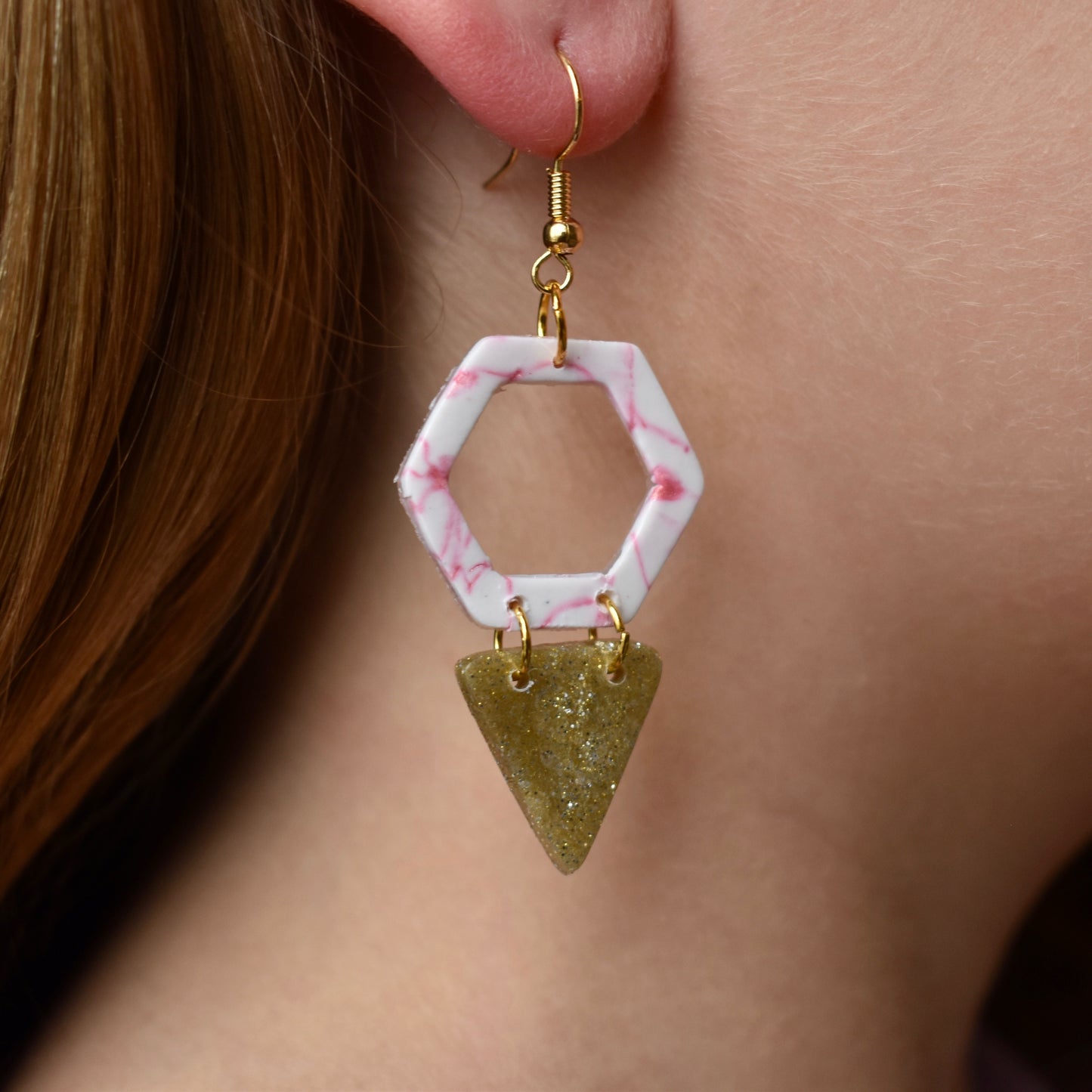 Hint of Gold Stud Dangle Earrings