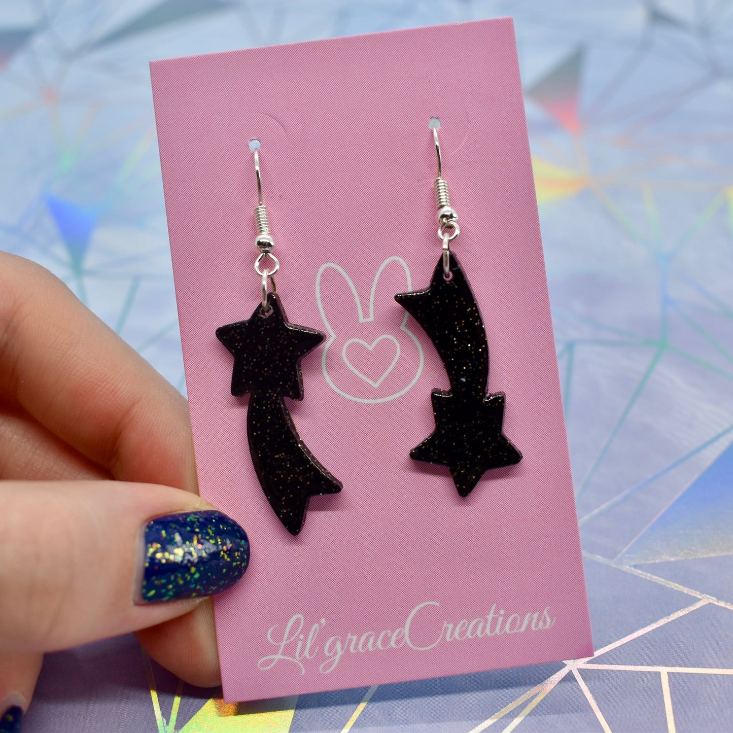 Midnight Shooting Star Dangles