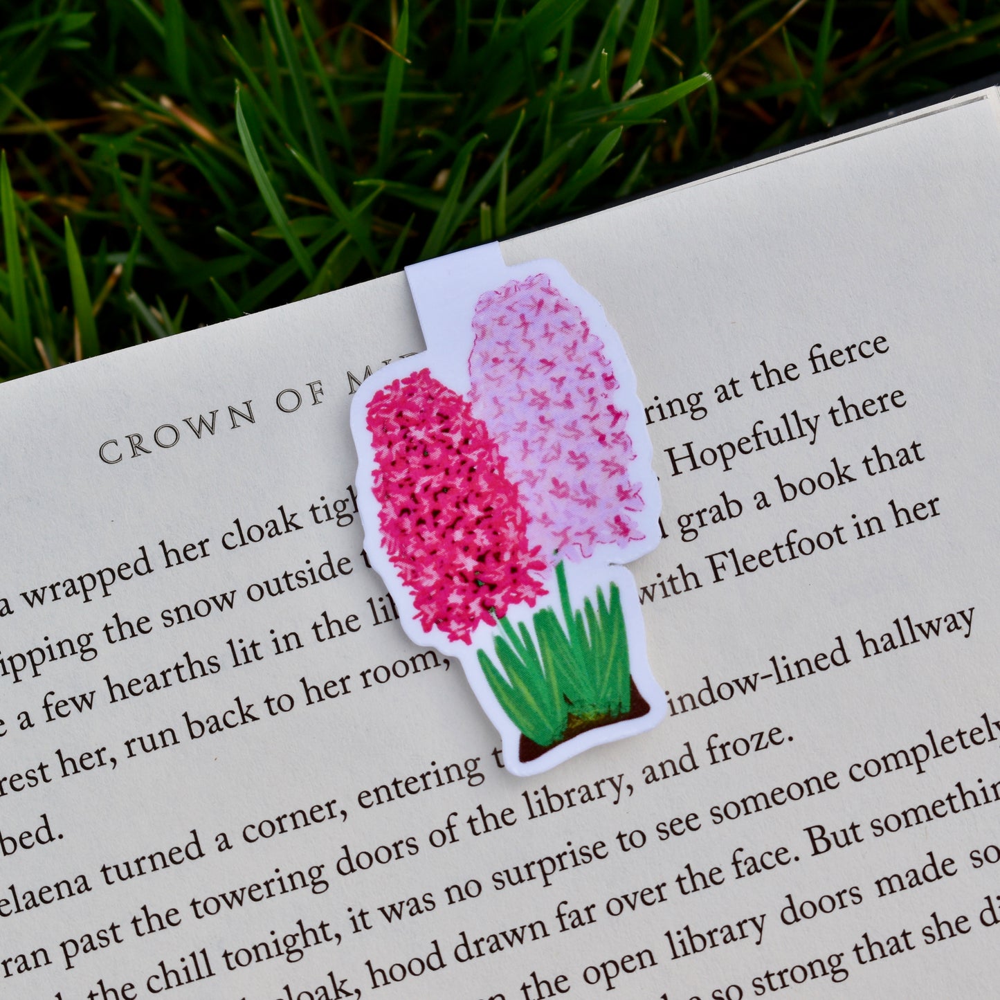 Pink Hyacinths Magnetic Bookmark