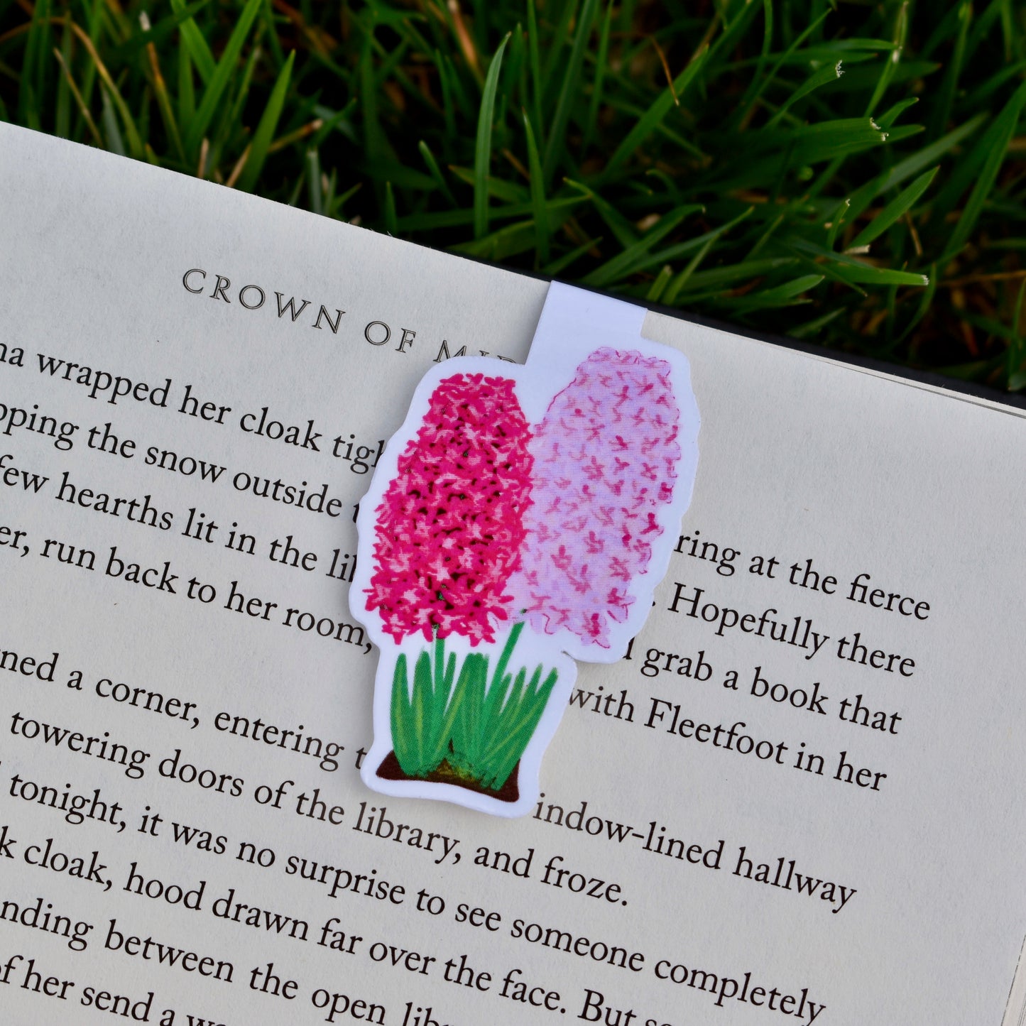 Pink Hyacinths Magnetic Bookmark