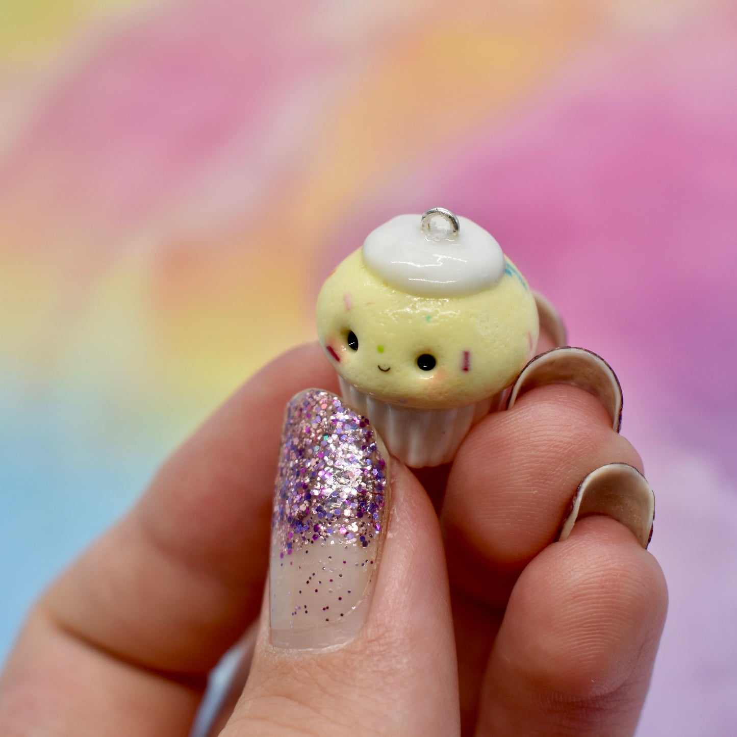 Kawaii Confetti Cupcake Charm