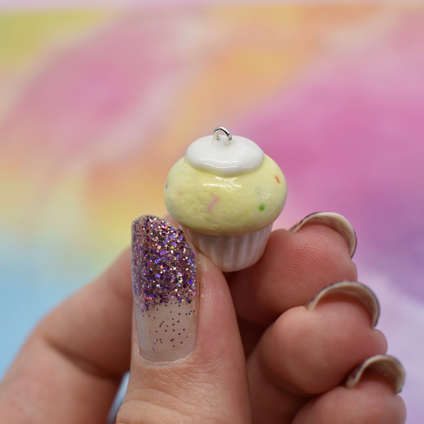Kawaii Confetti Cupcake Charm