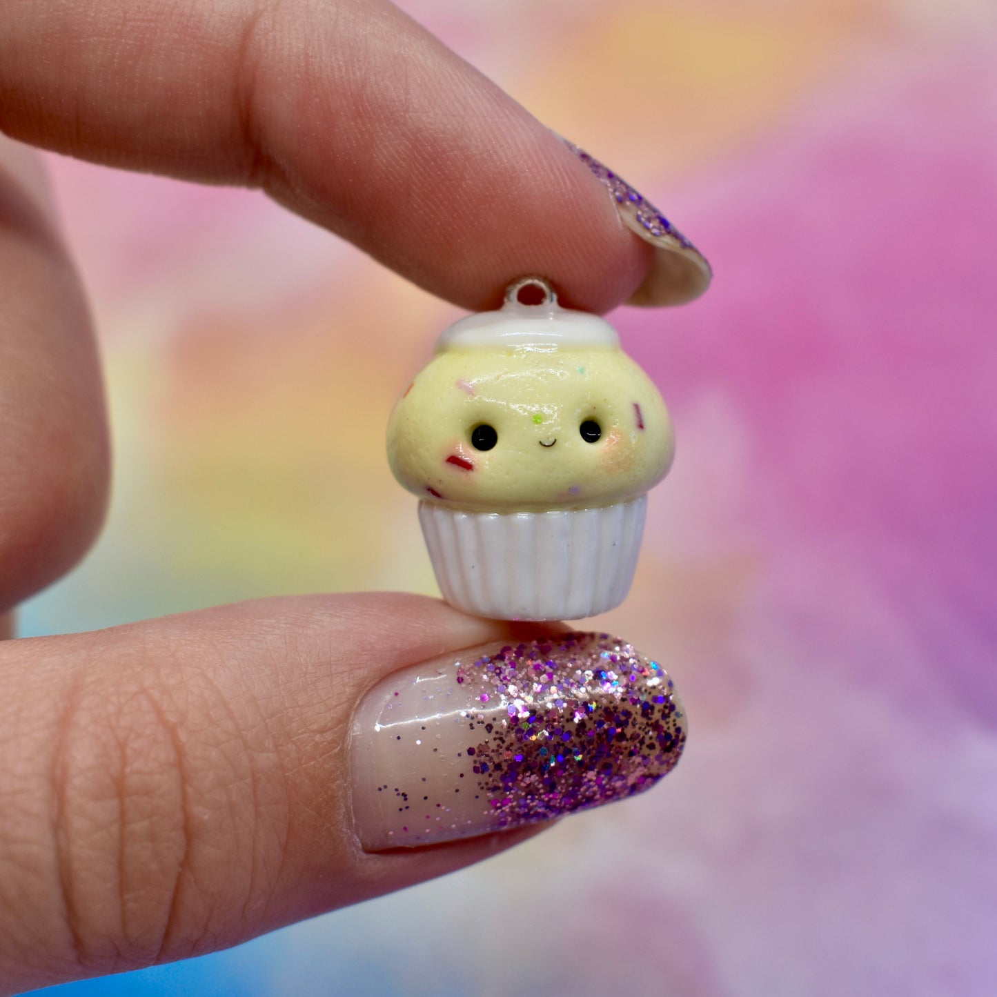Kawaii Confetti Cupcake Charm