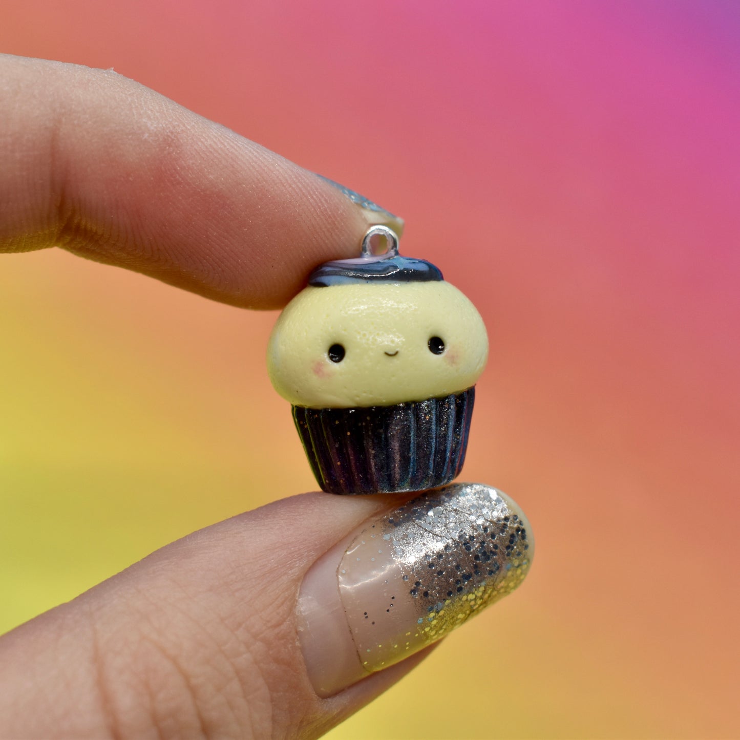 Kawaii Galaxy Cupcake Charm