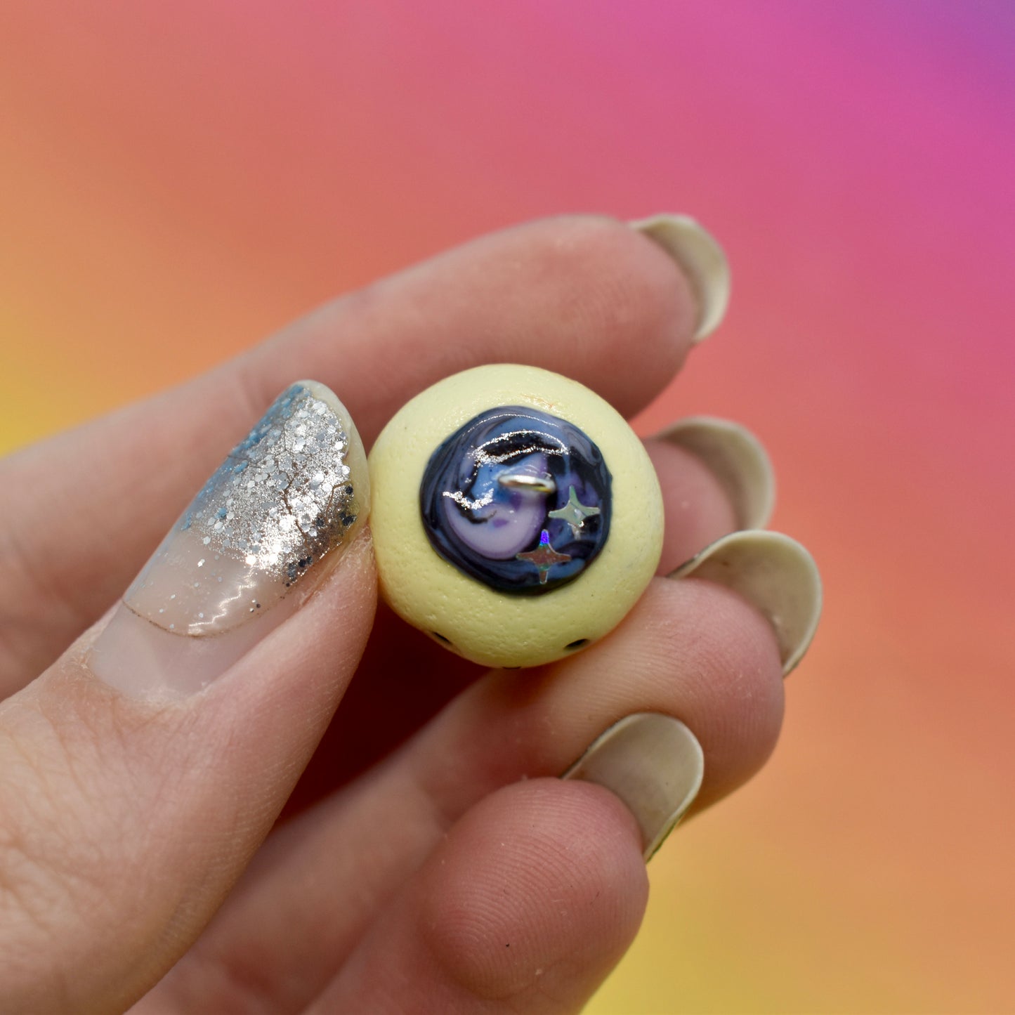 Kawaii Galaxy Cupcake Charm