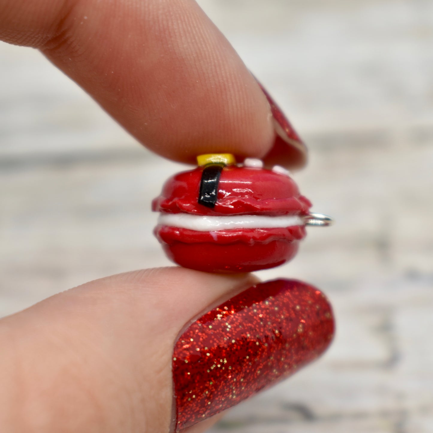 Santa Macaron Charm