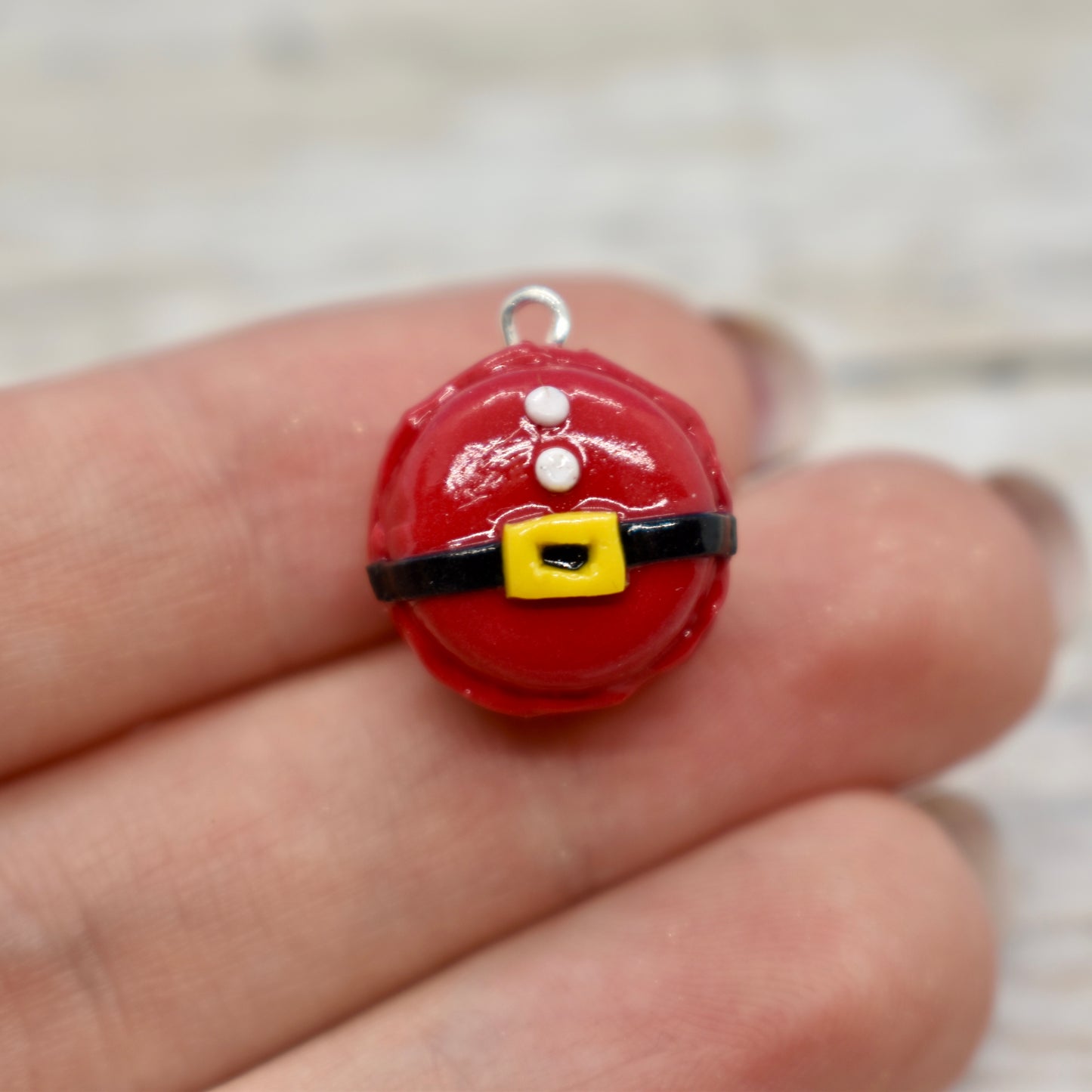 Santa Macaron Charm