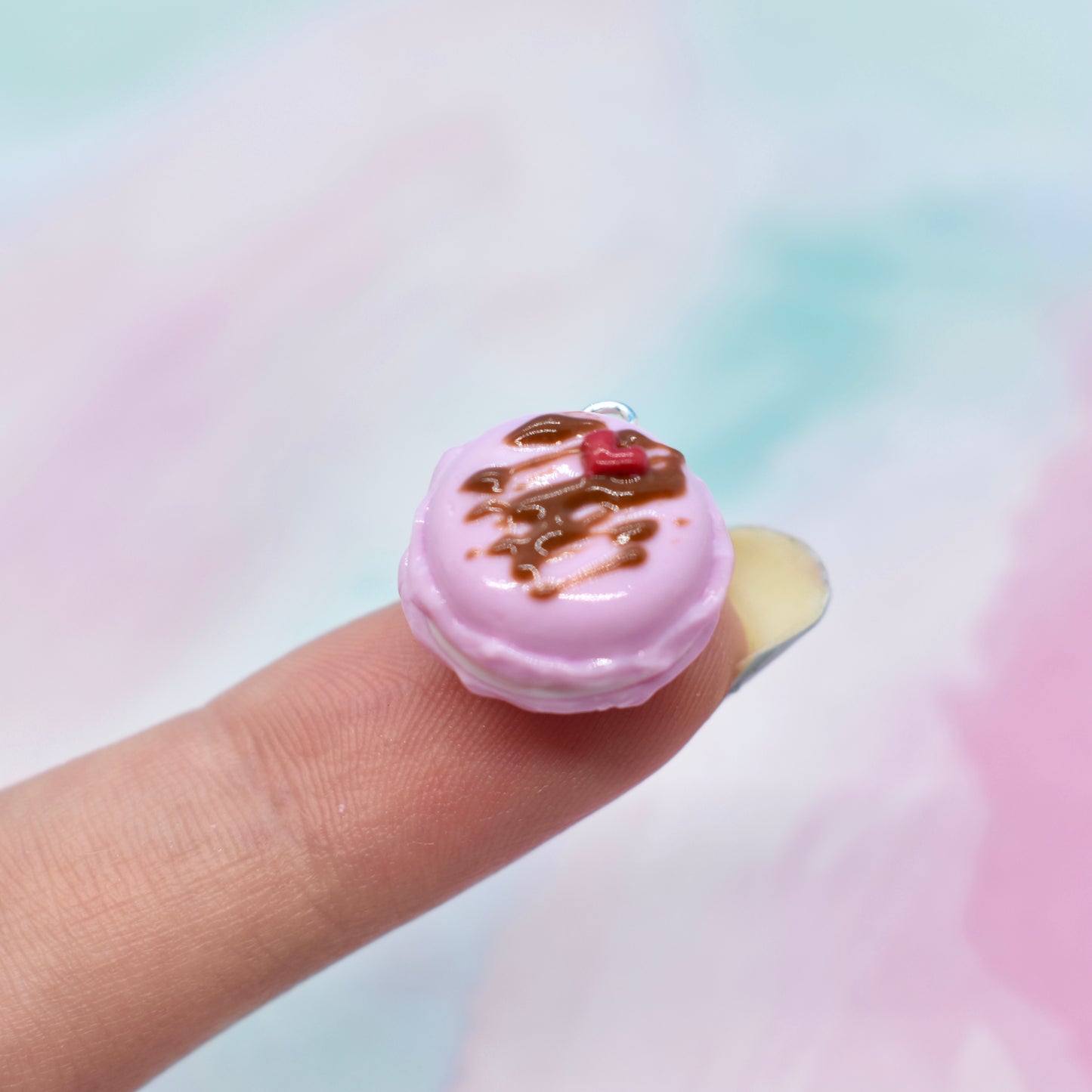 Strawberry Cream Macaron Charm