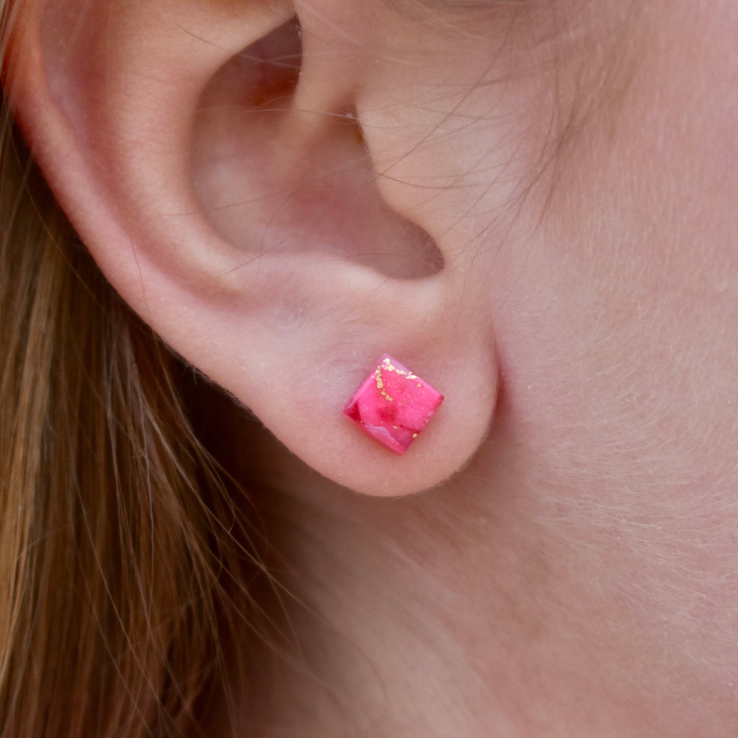 Pink Crystal Stud Earrings