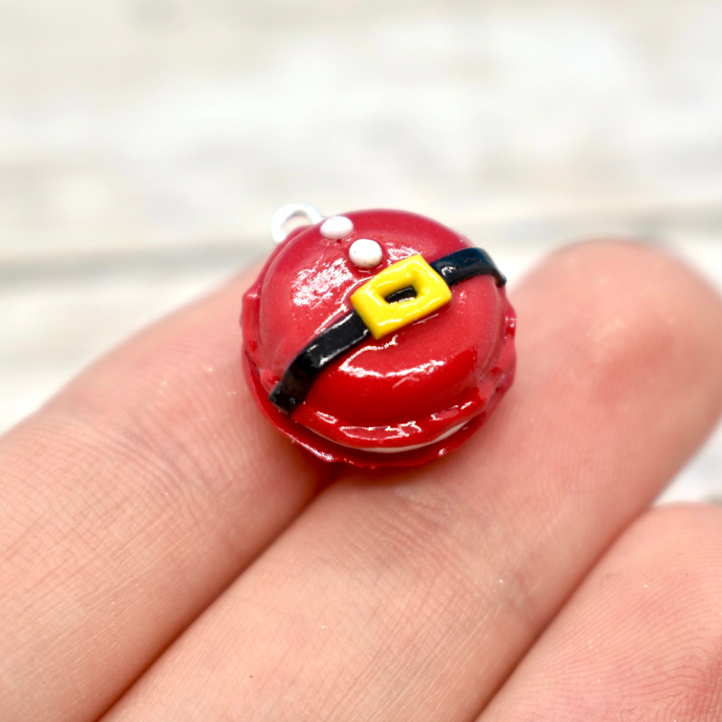 Santa Macaron Charm