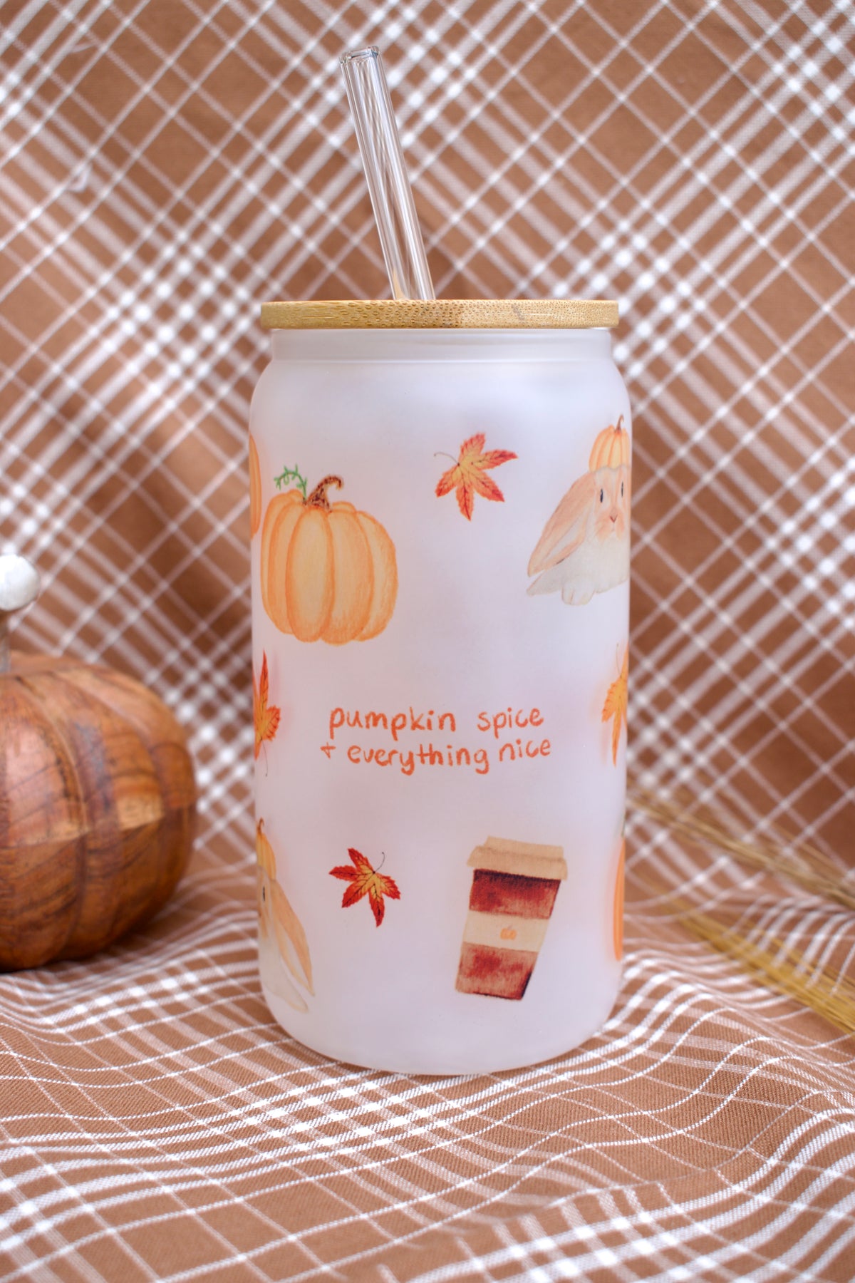 Fall Vibes Glass Cup