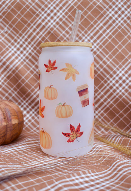 Fall Vibes Glass Cup