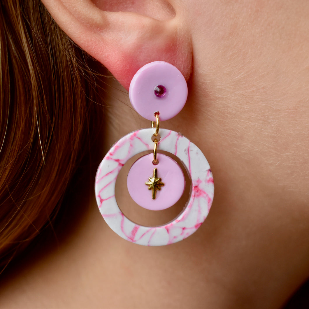 Pretty in Pink Stud Dangle Earrings
