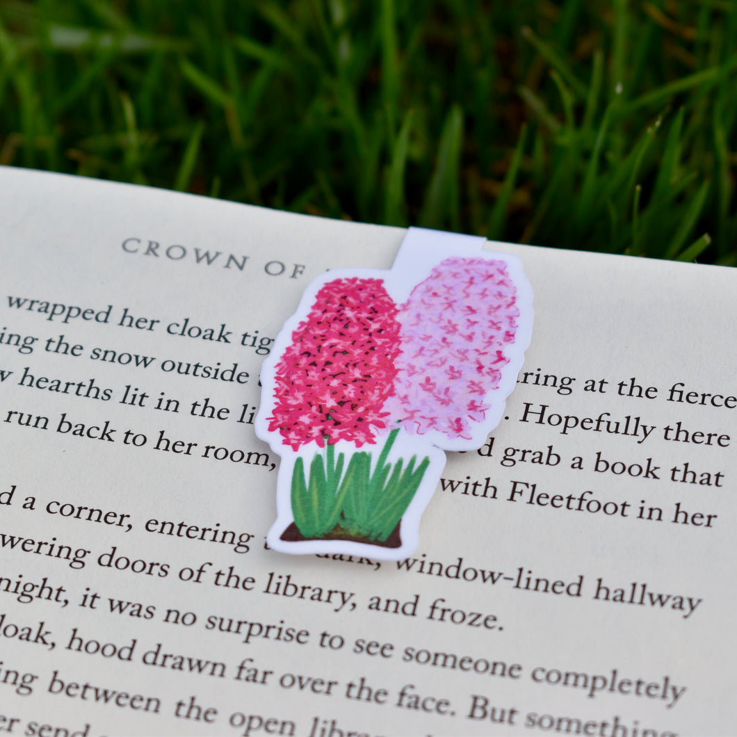 Pink Hyacinths Magnetic Bookmark