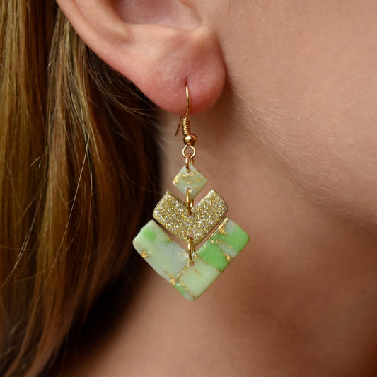 Jade Arrow Dangle Earrings