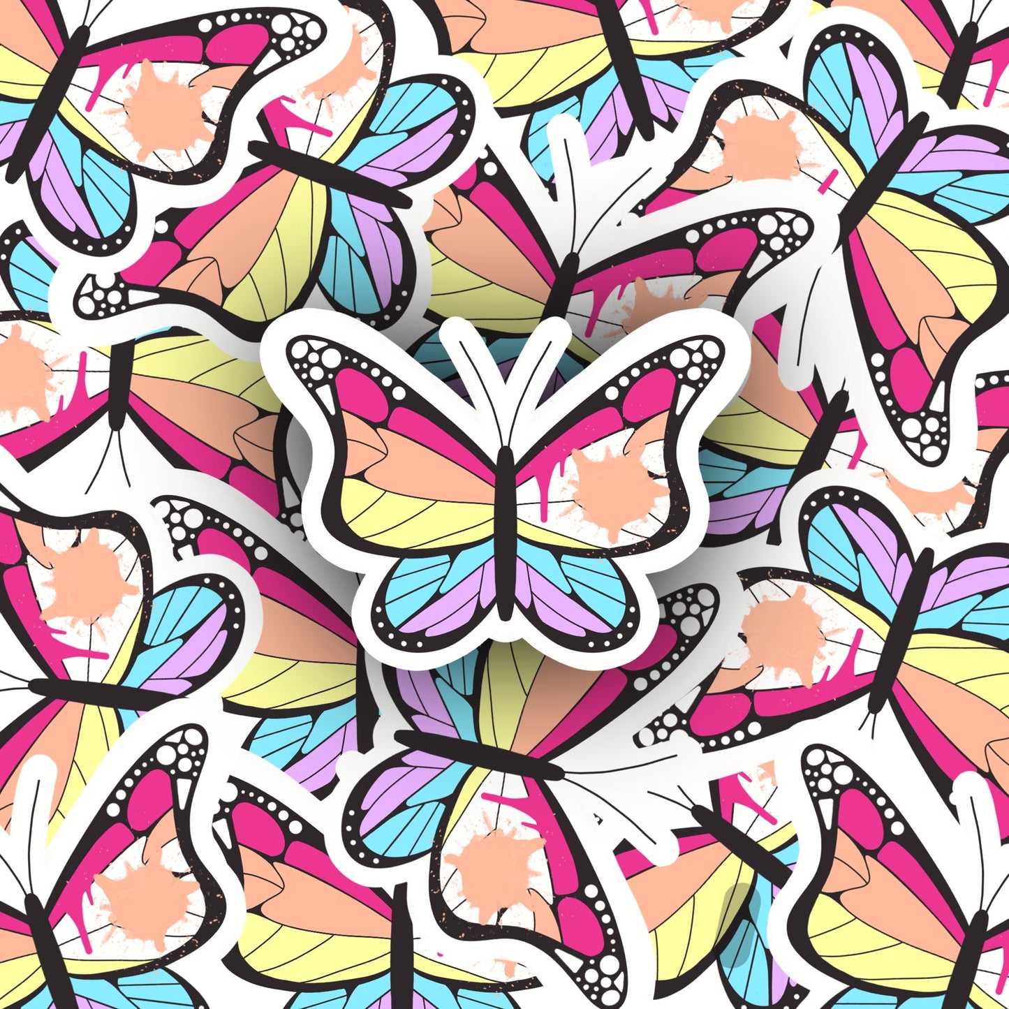 Painted Butterfly Sticker