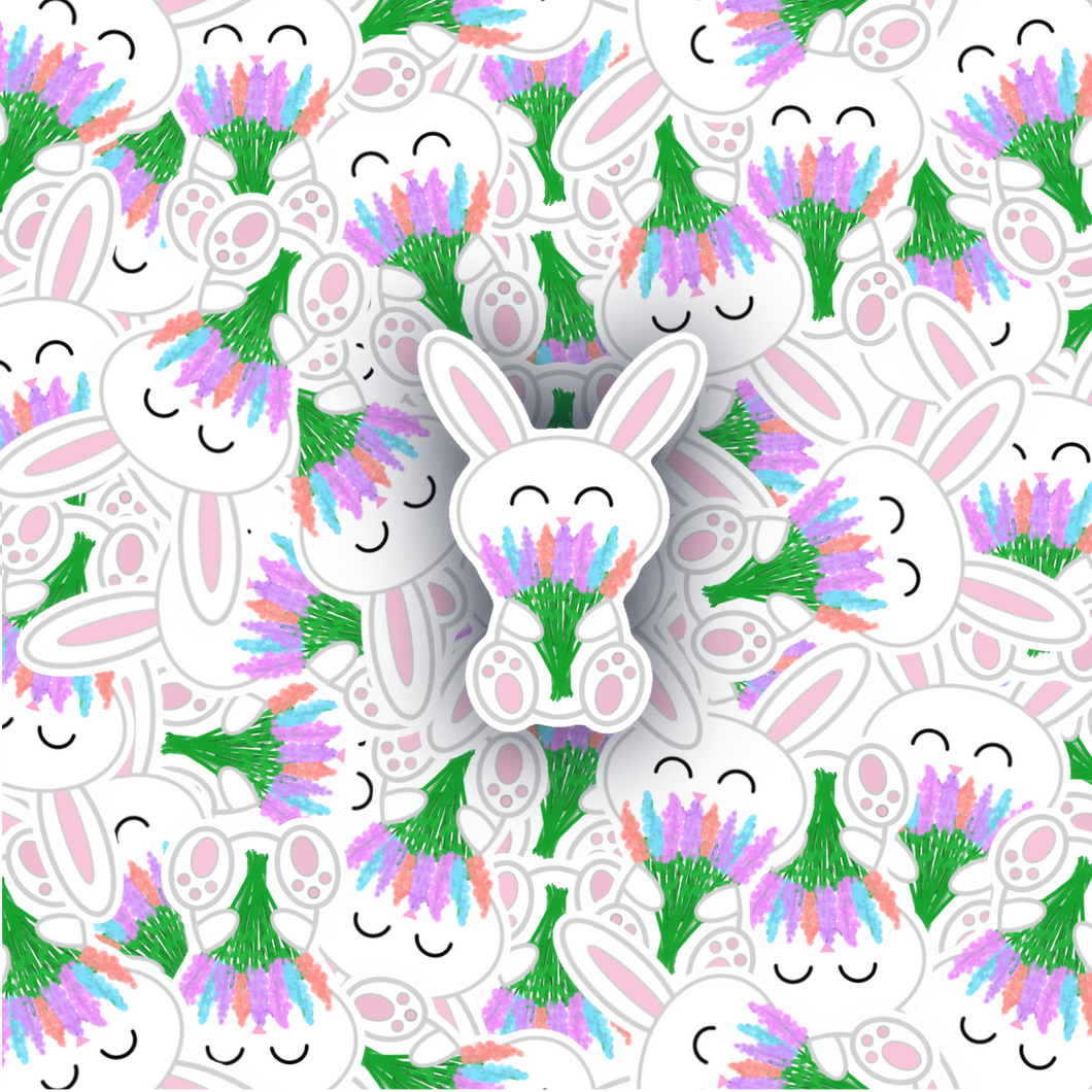 Bunny with Hyacinths Sticker