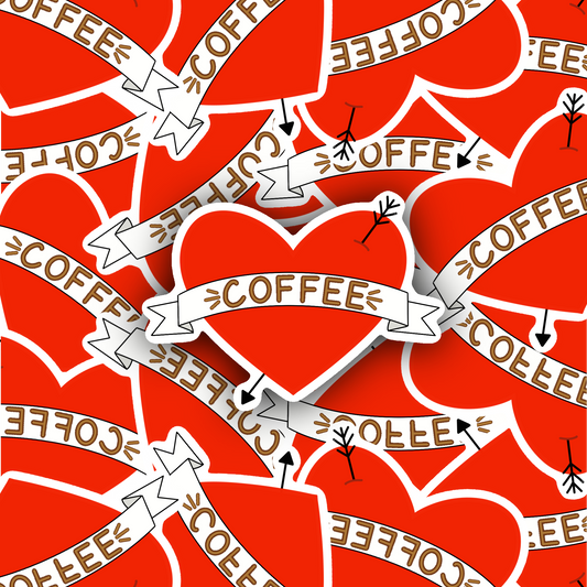 Coffee Heart Sticker