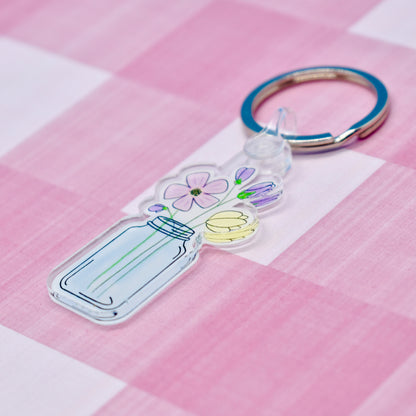 Watercolor Flowers Keychain